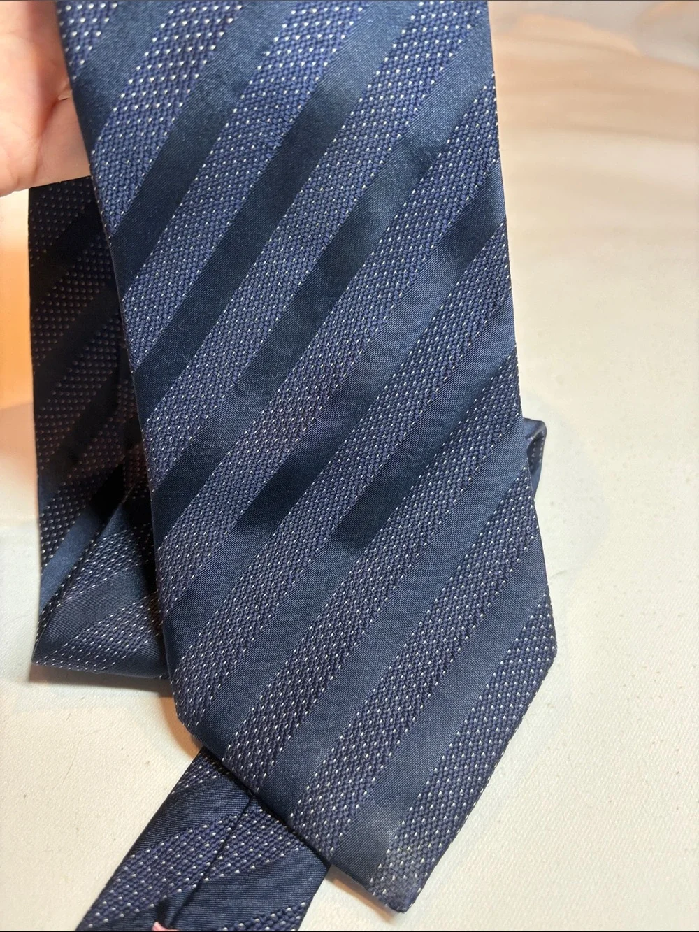 Givenchy Silk Navy Stripe and Dotted Tie